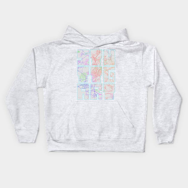 Stuttgart, Germany City Map Typography - Colorful Kids Hoodie by deMAP Studio